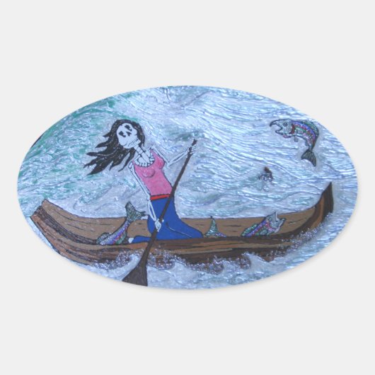 女性の仕事 楕円形シール (正面)