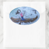 女性の仕事 楕円形シール (バッグ)