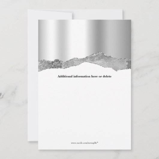 女性の仮装マスクのバーガンディ銀のカーニバル 招待状 (裏面)