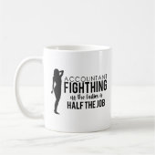 女性の会計士の戦いは仕事半分のです コーヒーマグカップ (左)