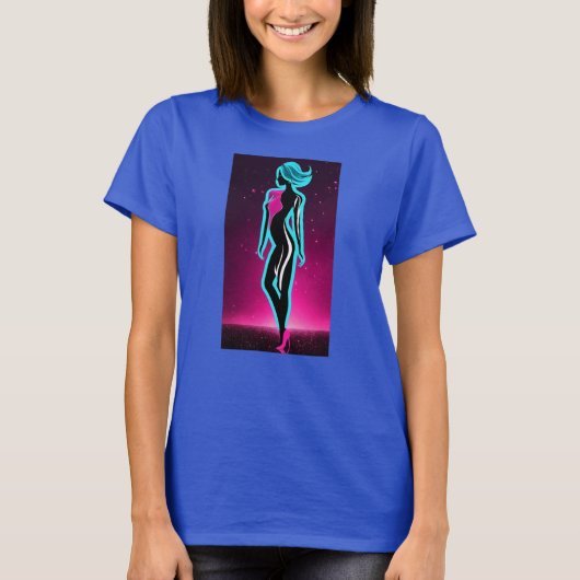 女性の体とブランドロゴ Tシャツ (正面)