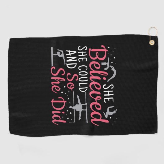 女性の体操 – 彼女は信じできる ゴルフタオル (横)