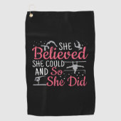 女性の体操 – 彼女は信じできる ゴルフタオル (正面)