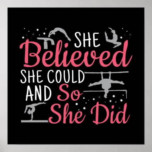 女性の体操 – 彼女は信じできる ポスター (正面)