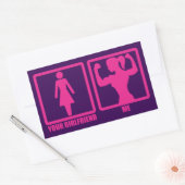 女性の体育ユーモアあなたのガールフレンドは持ち上げるか? 長方形シール (封筒)