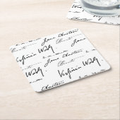 女性の作家 スクエアペーパーコースター (アングル)