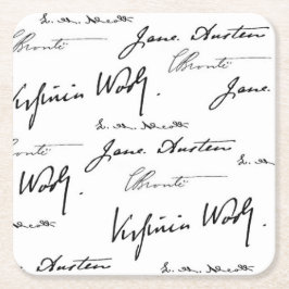 女性の作家 スクエアペーパーコースター