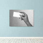 女性の保持カード キャンバスプリント (インサイチュ (ウッドフロア))