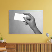 女性の保持カード キャンバスプリント (インサイチュ (リビング))