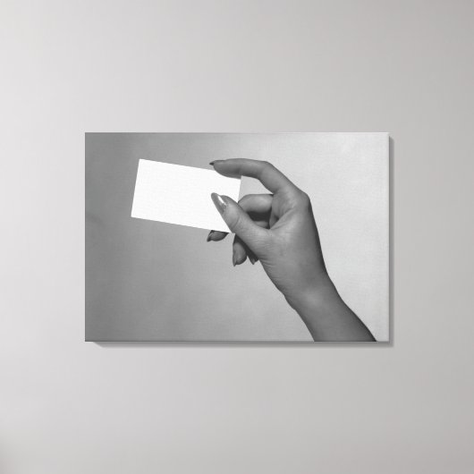 女性の保持カード キャンバスプリント (正面)