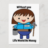 女性の保管者の生活のメッセージの個人設おもしろい定 ポストカード (正面)