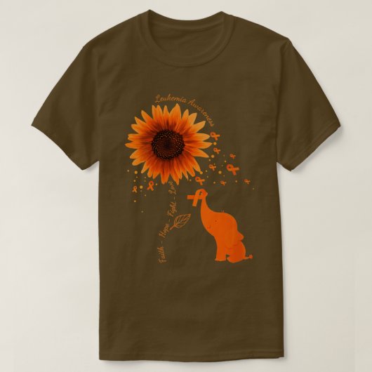 女性の信仰の希望ラブエレファントサンフラワールと戦う Tシャツ (デザイン正面)