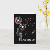 女性の信仰ホープ乳癌Dandelion Flo カード (黄色い花)