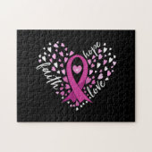 女性の信仰ホープ愛の乳がん認識度ピン ジグソーパズル (横)