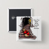 女性の停止右翼攻撃 缶バッジ (正面&裏面)