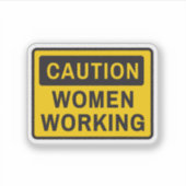 女性の働きに注意する シール (正面)