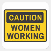 女性の働きに注意する スクエアシール (正面)