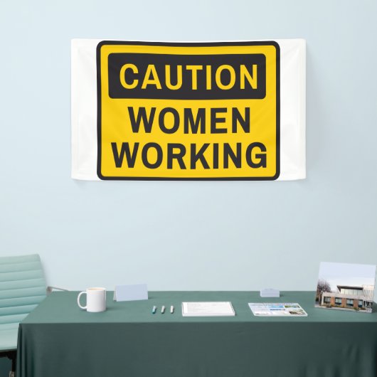 女性の働きに注意する 横断幕 (トレードショー)