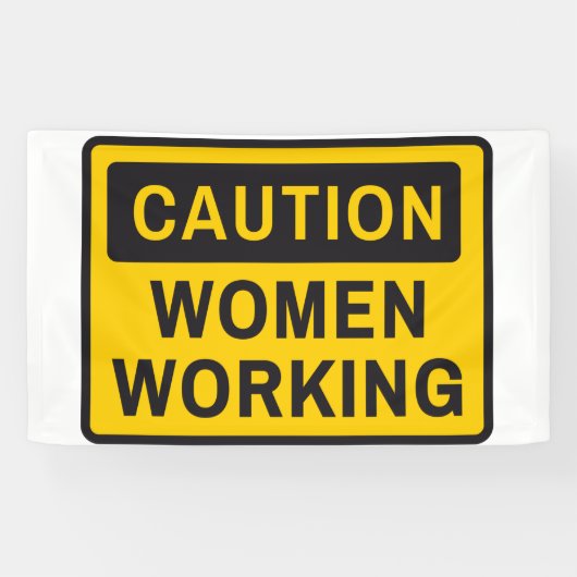 女性の働きに注意する 横断幕 (横)