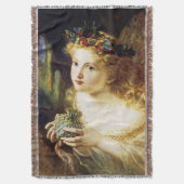 女性の公平な顔を取って下さい スローブランケット (正面縦)