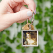 女性の公正な顔を取る キーホルダー (手)