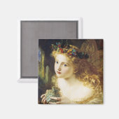 女性の公正な顔を取る マグネット (正面/裏面)