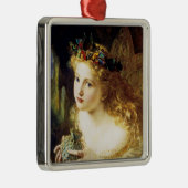 女性の公正な顔を取る メタルオーナメント (右)