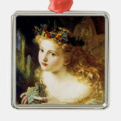 女性の公正な顔を取る メタルオーナメント (正面)