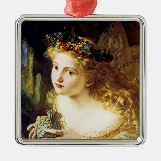 女性の公正な顔を取る メタルオーナメント (正面)