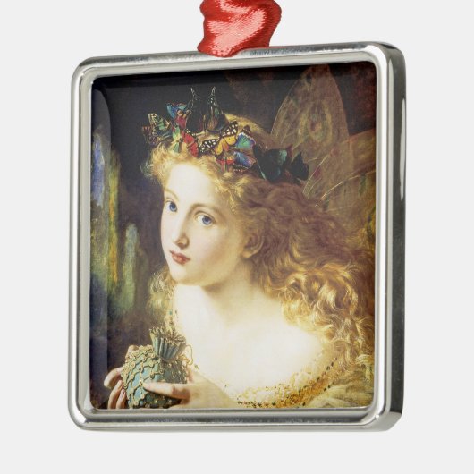 女性の公正な顔を取る メタルオーナメント (左)