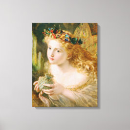 女性の公正な顔を受け取るヴィンテージファインアート キャンバスプリント