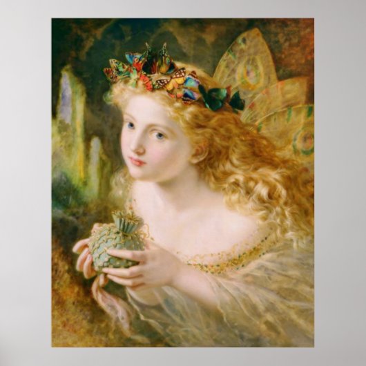 女性の公正な顔を受け取るヴィンテージファインアート ポスター (正面)