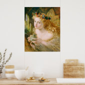 女性の公正な顔を受け取るヴィンテージファインアート ポスター (キッチン)