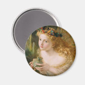 女性の公正な顔を受け取るヴィンテージファインアート マグネット (正面/裏面)