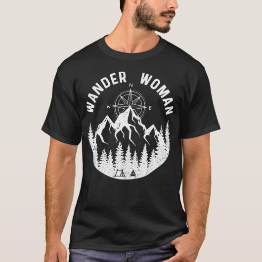 女性の冒険ハイキングキャンプロードトリップ Tシャツ (正面)