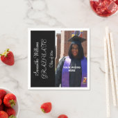 女性の写真エレガント卒業 スタンダードカクテルナプキン (インサイチュ)