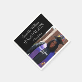 女性の写真エレガント卒業 スタンダードカクテルナプキン