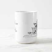 女性の切断の生地-マグを縫うI愛 コーヒーマグカップ (中央)