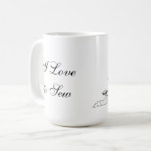 女性の切断の生地-マグを縫うI愛 コーヒーマグカップ (正面左)