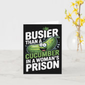 女性の刑務所のキュウリよりも忙しいユーモア フニ カード (黄色い花)