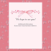 女性の別れ ピンクの蝶結び 花の縁 パーティー 招待状