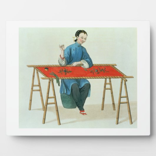 女性の刺繍入り,プレート41 「衣装o」 フォトプラーク (正面)