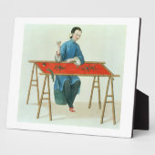 女性の刺繍入り,プレート41 「衣装o」 フォトプラーク (側面)