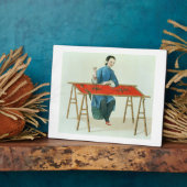 女性の刺繍入り,プレート41 「衣装o」 フォトプラーク (側面)