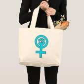 女性の力の男女同権主義者の記号 ラージトートバッグ (正面(商品))