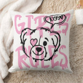 女性の力を強化する：女の子ルールのアートワーク クッション (ブランケット)