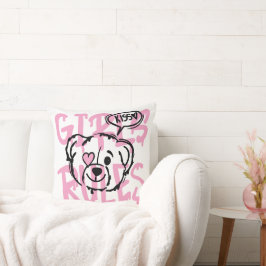 女性の力を強化する：女の子ルールのアートワーク クッション