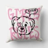 女性の力を強化する：女の子ルールのアートワーク クッション (裏面)