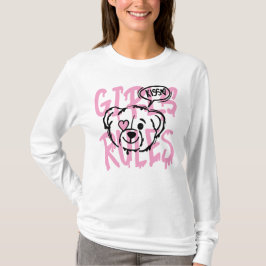 女性の力を強化する：女の子ルールのアートワーク Tシャツ