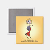 女性の力を決して過小評価しない読 マグネット (正面/裏面)